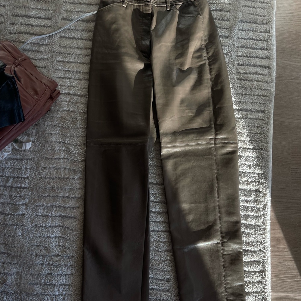 Wilfred Brown Leather Pants